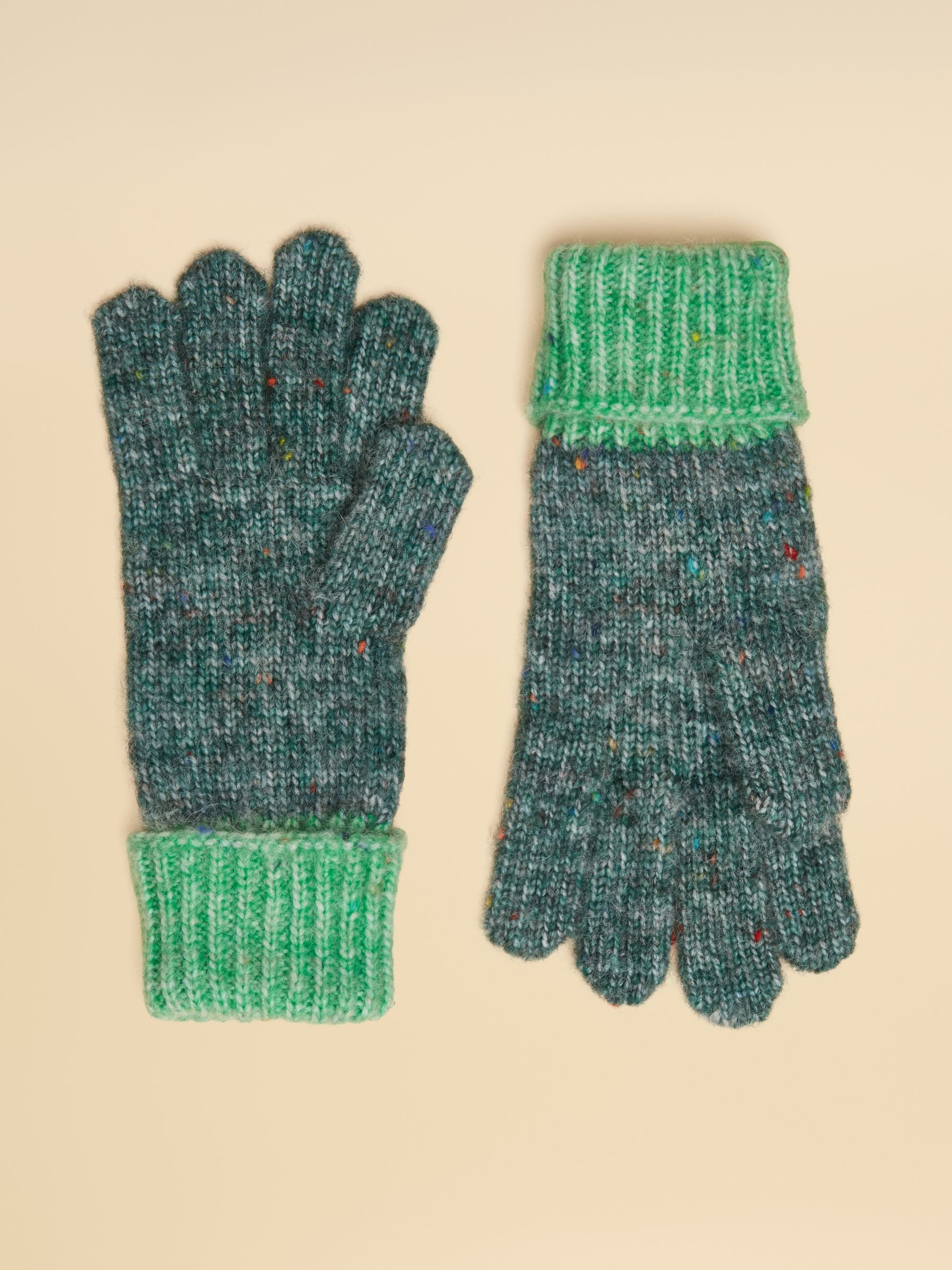 Colourblock Green Gloves