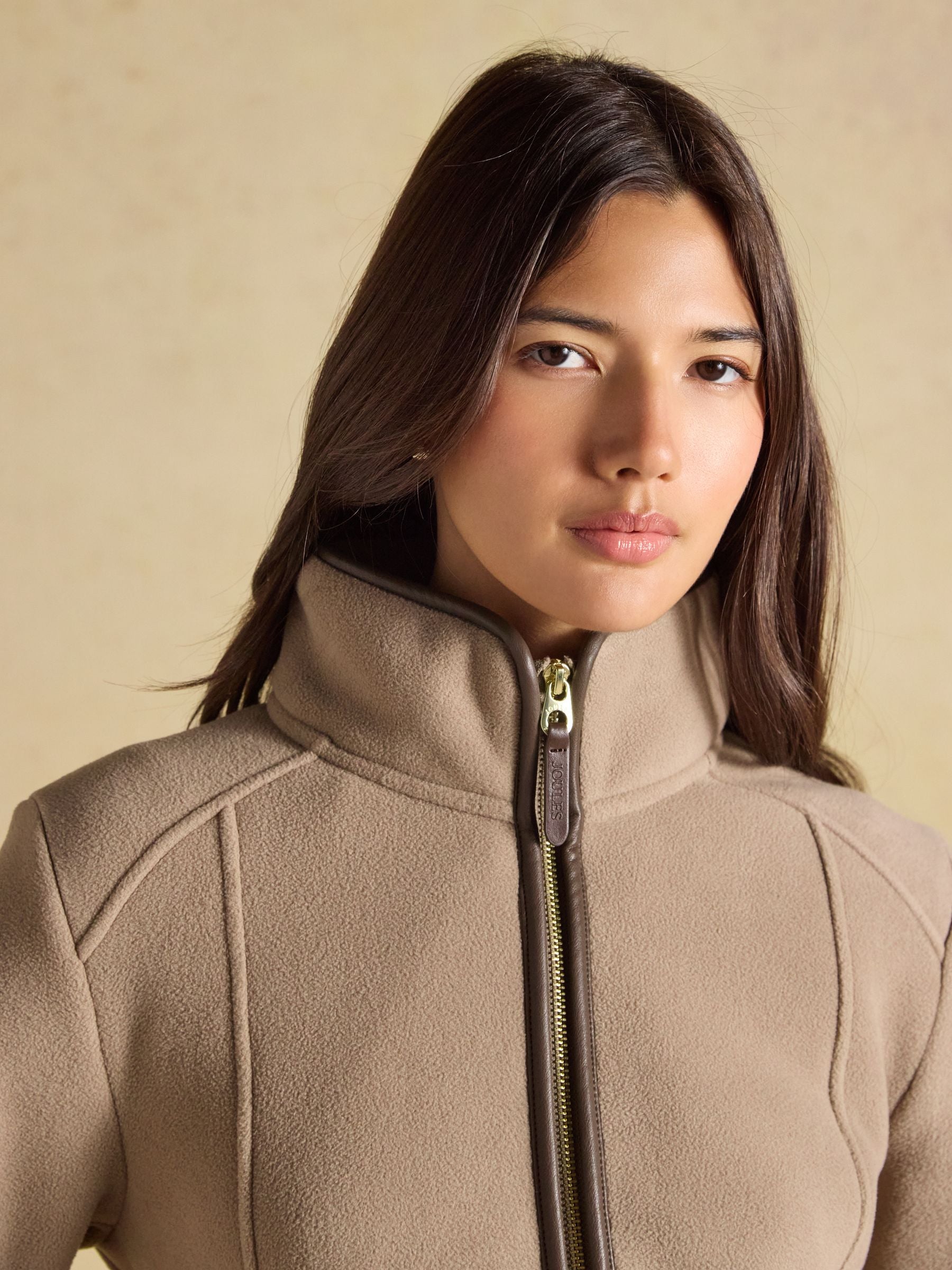 Heritage Mink Brown Regular Zip Up Polar Fleece