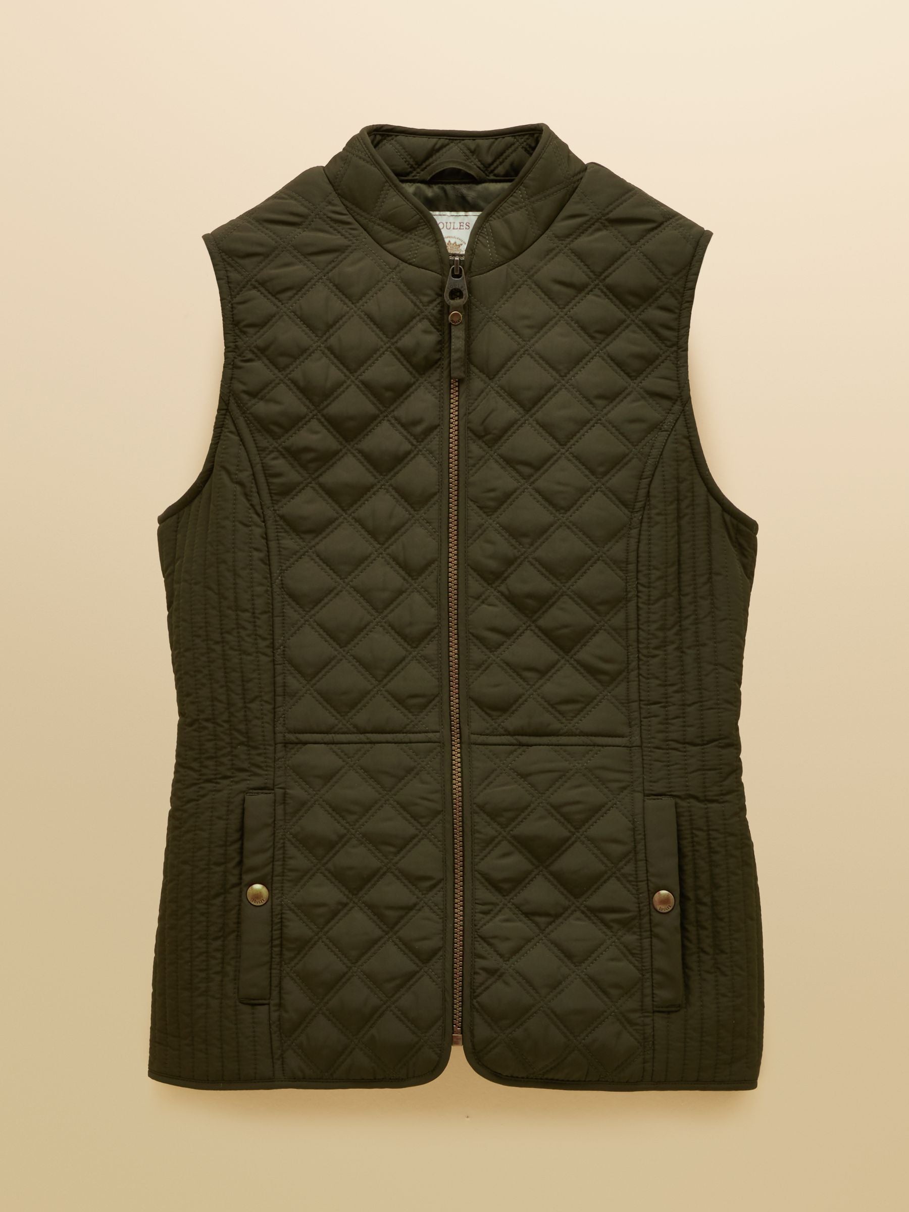 Minx Khaki Green Showerproof Diamond Quilted Gilet