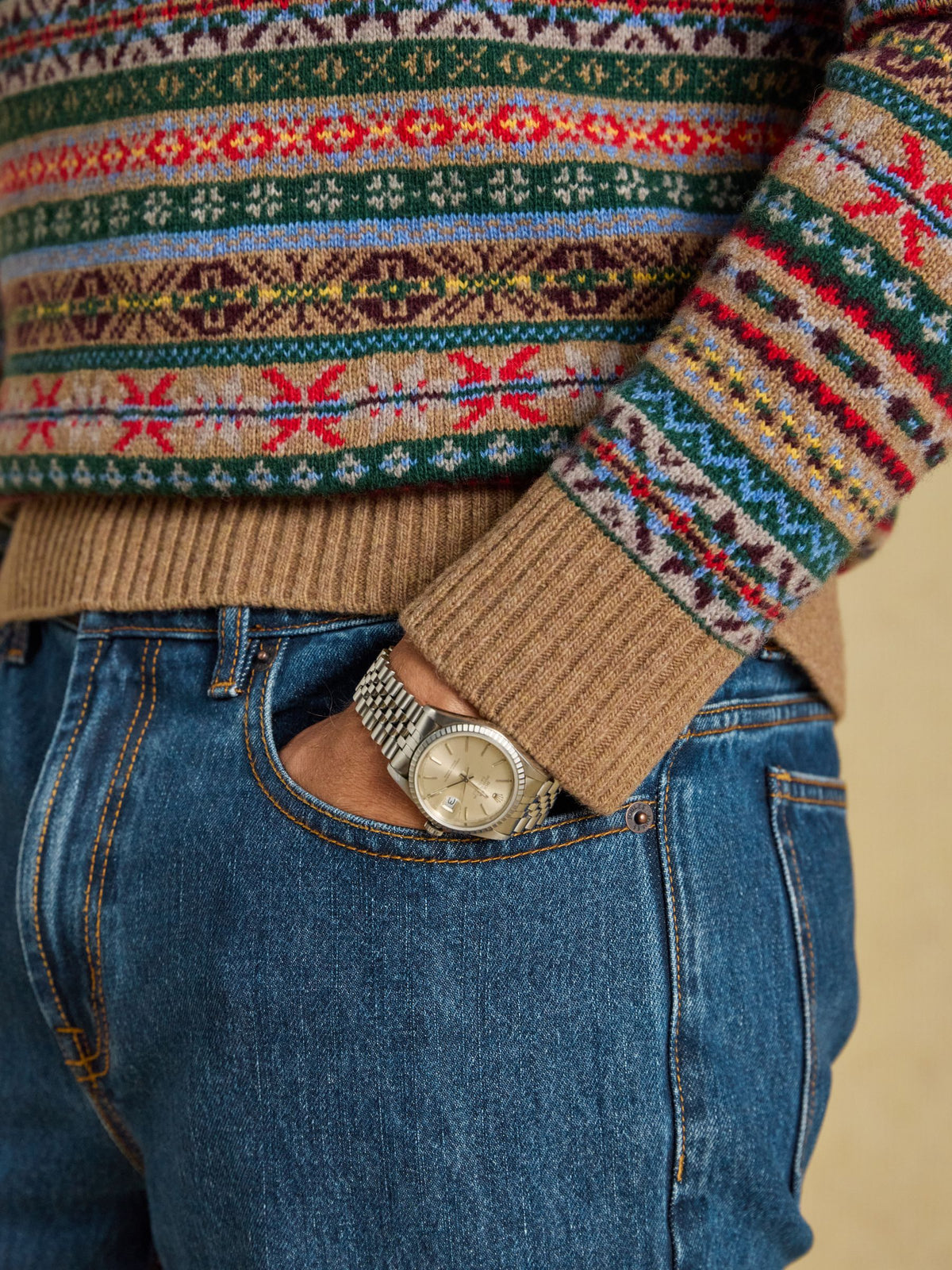 Wool Rich Fair Isle Quarter Zip Jumper - Multi