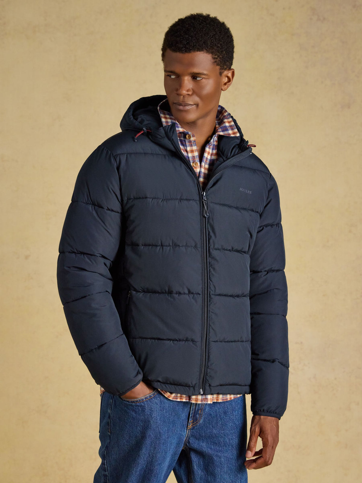 Croft Heavyweight Padded Coat - Navy