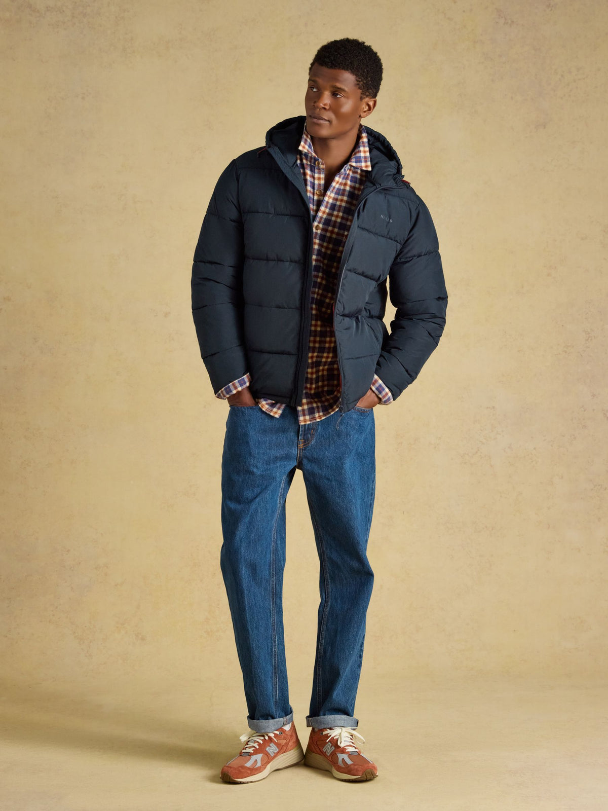 Croft Heavyweight Padded Coat - Navy
