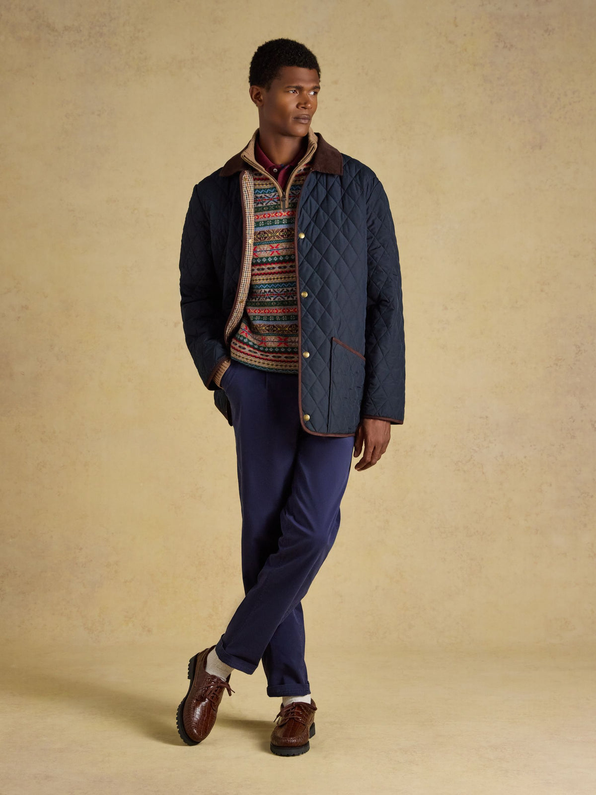 Quilted Jacket - Navy