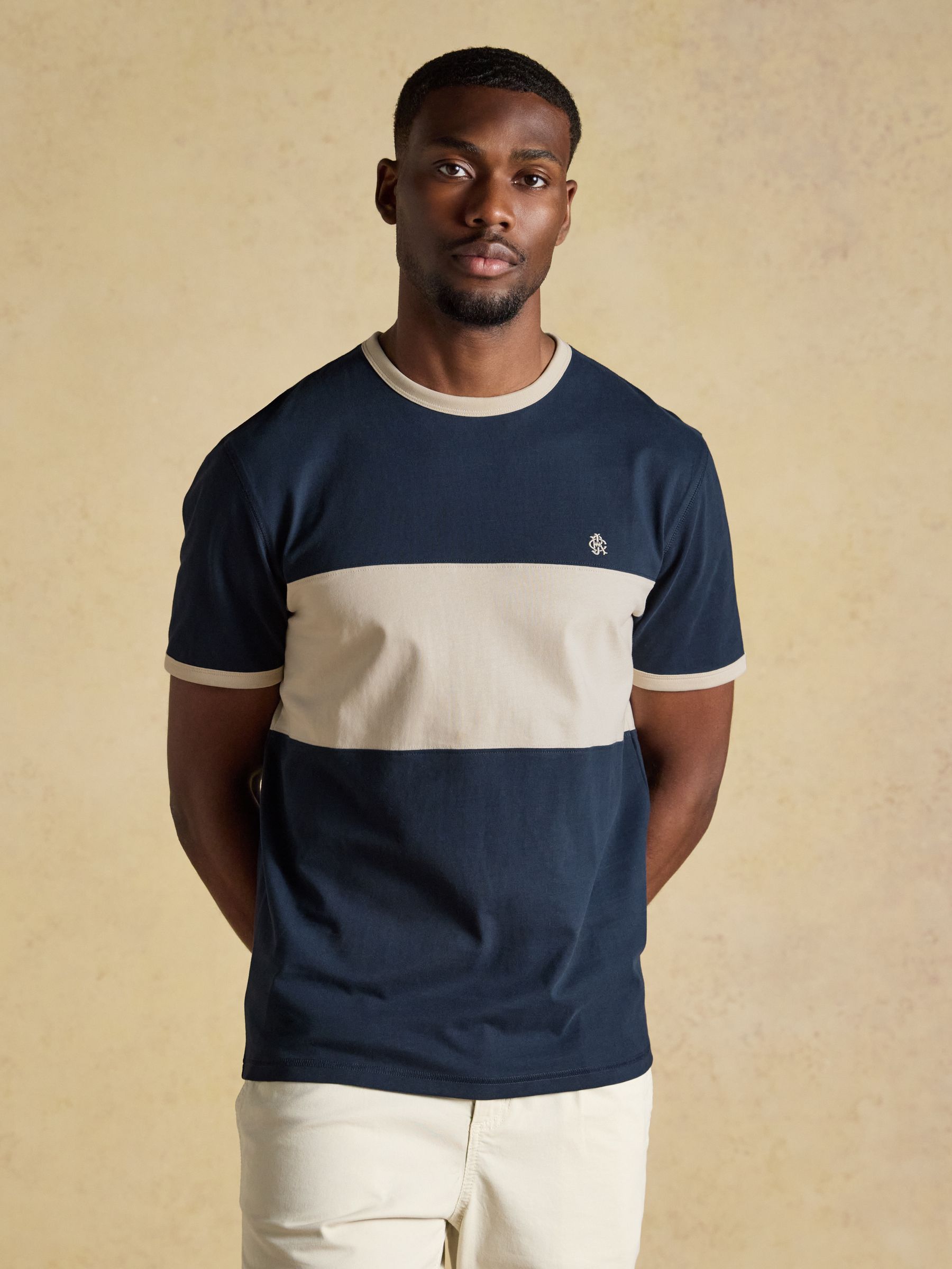 Rugby Club Navy Crew Neck Cotton T-Shirt