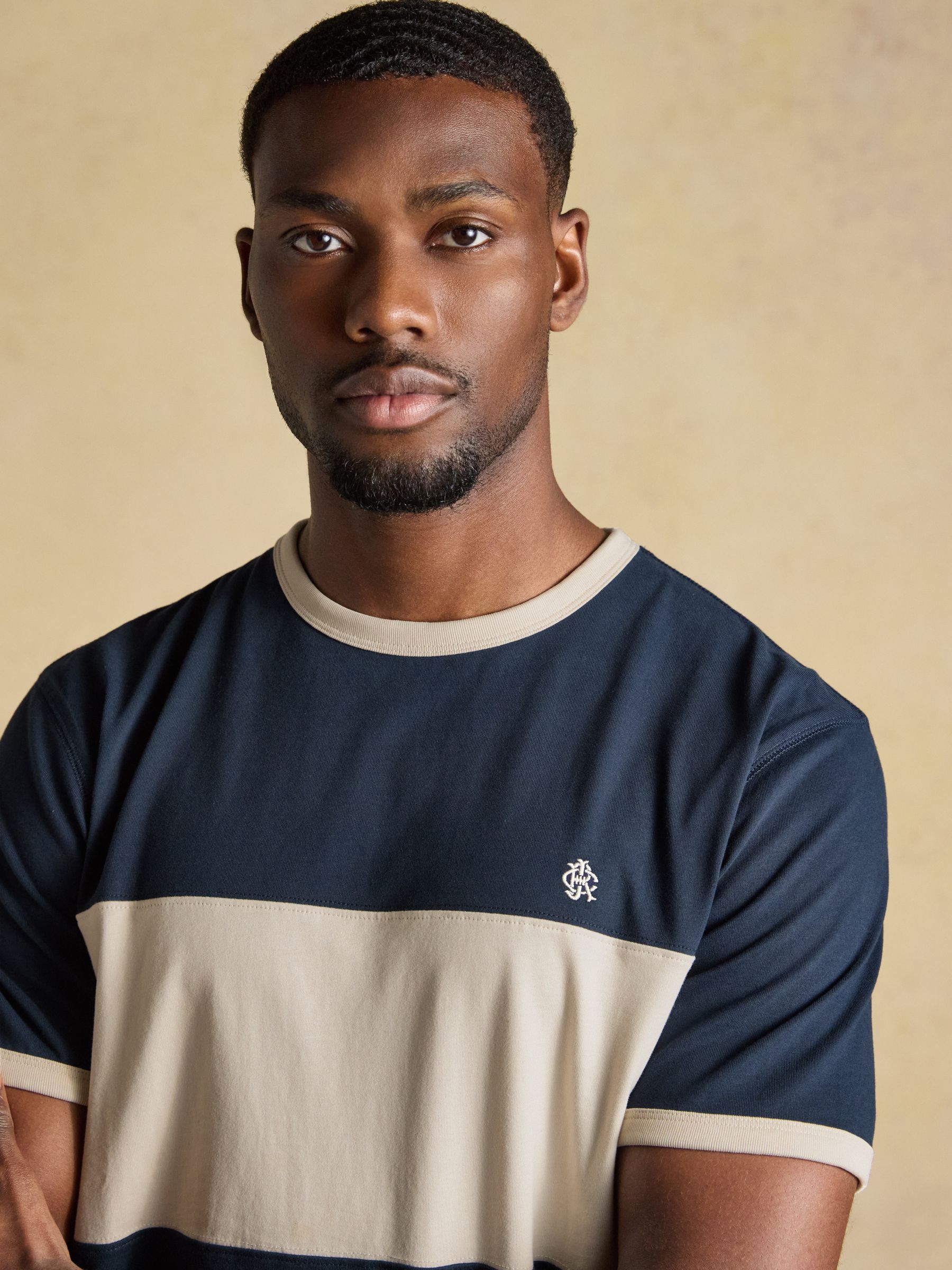 Rugby Club Navy Crew Neck Cotton T-Shirt