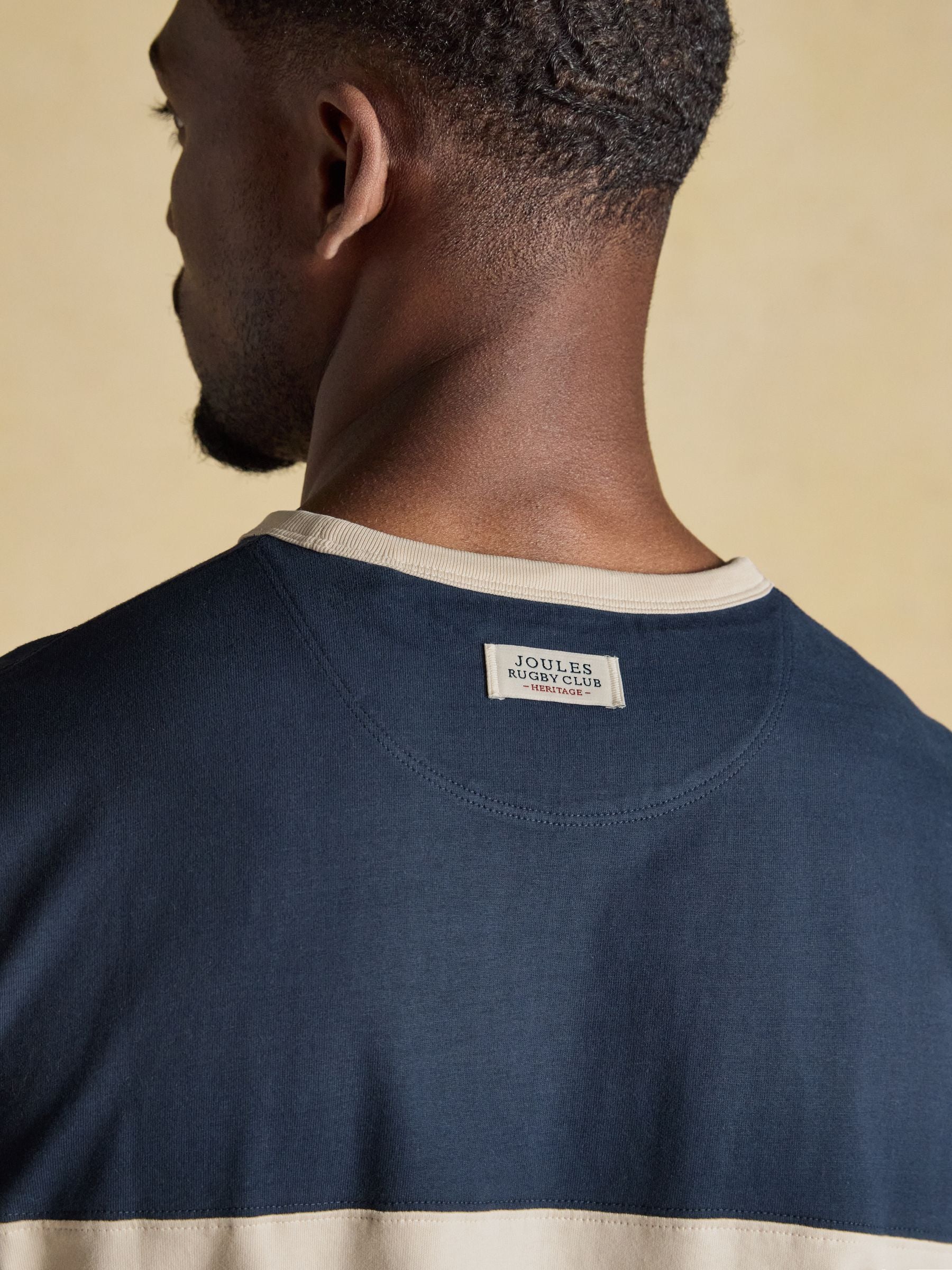Rugby Club Navy Crew Neck Cotton T-Shirt