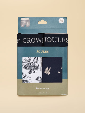 Crown Joules Boxer Shorts (2 Pack) - Cream/Navy