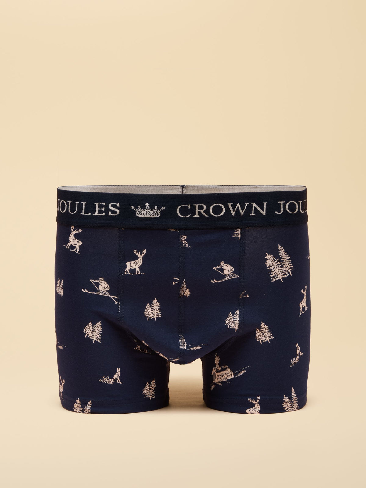 Crown Joules Boxer Shorts (2 Pack) - Cream/Navy