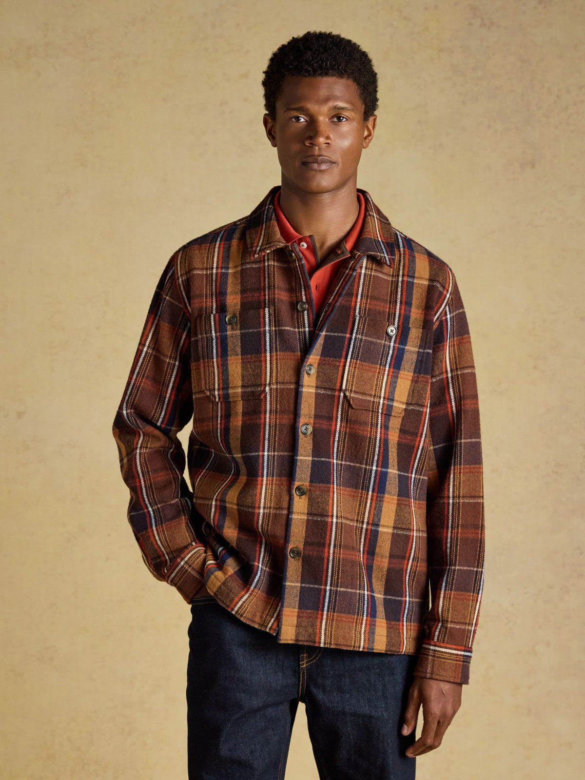 Check Flannel Overshirt - Brown