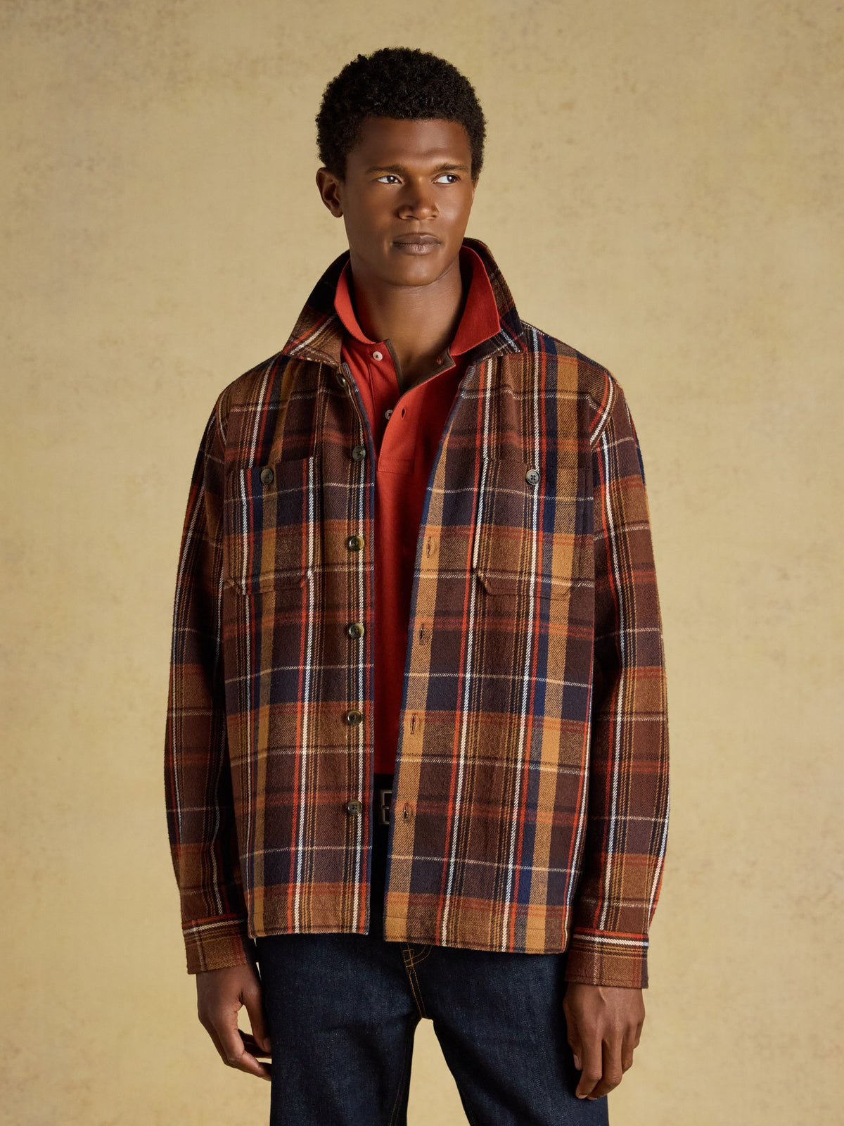 Check Flannel Overshirt - Brown