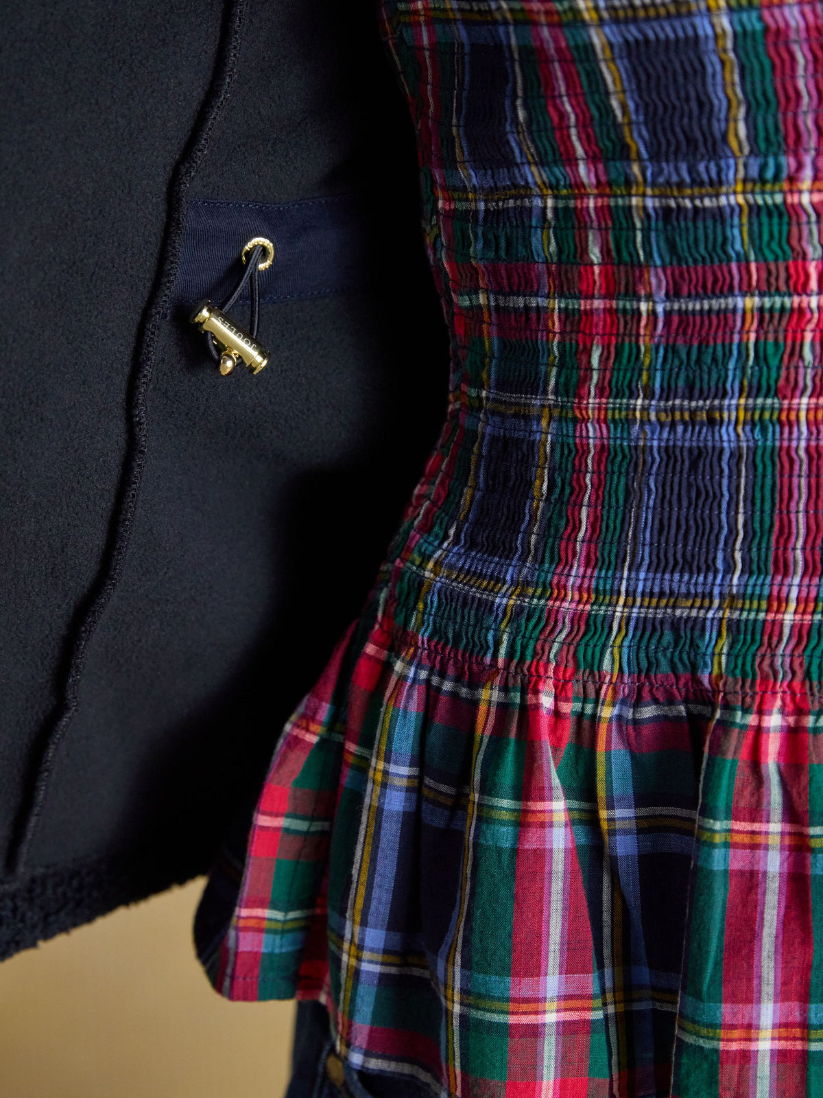 Regular Zip Through Borg Fleece - Navy