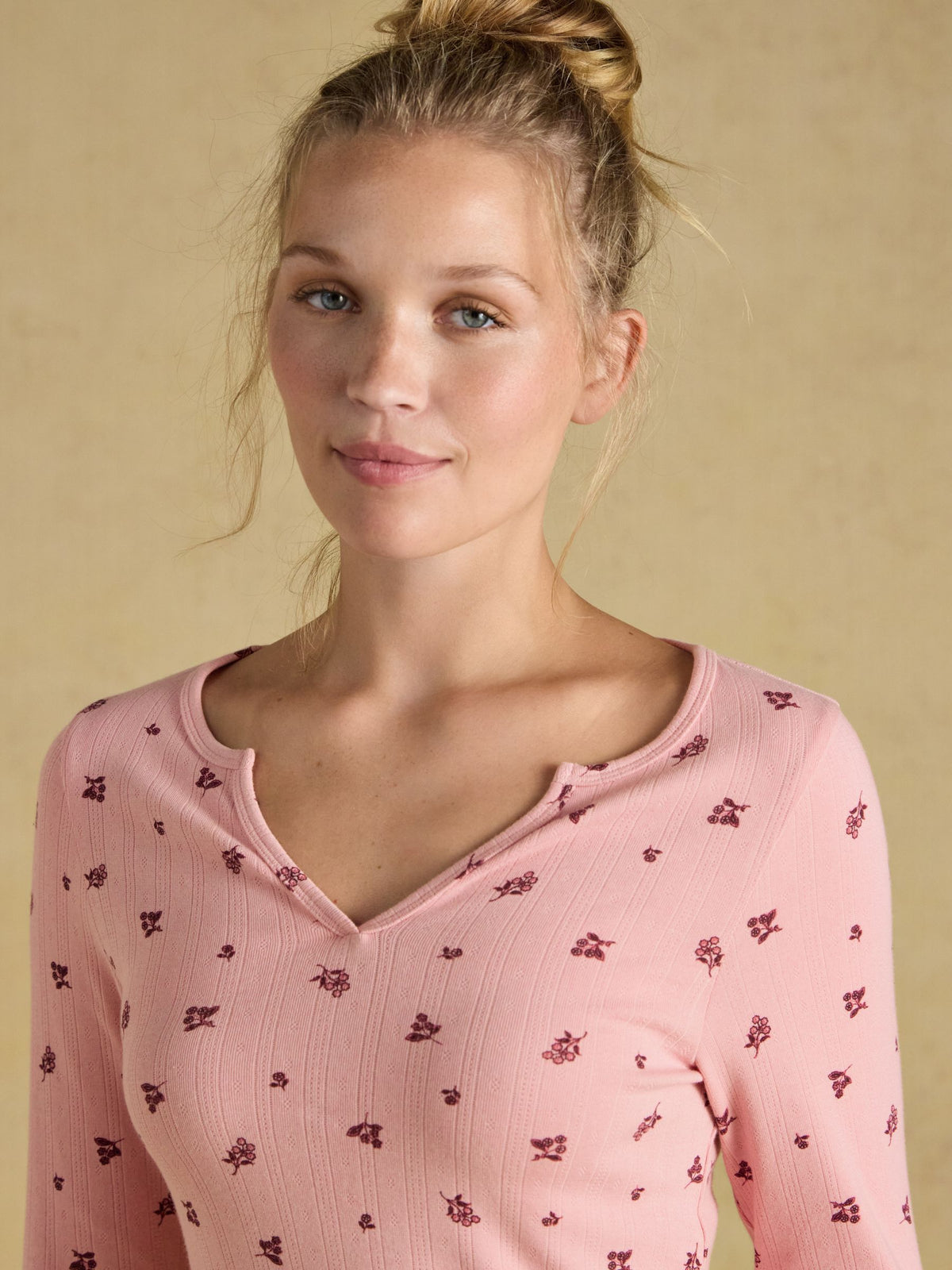Printed Cotton Long Sleeve Pyjama Set - Pink Floral