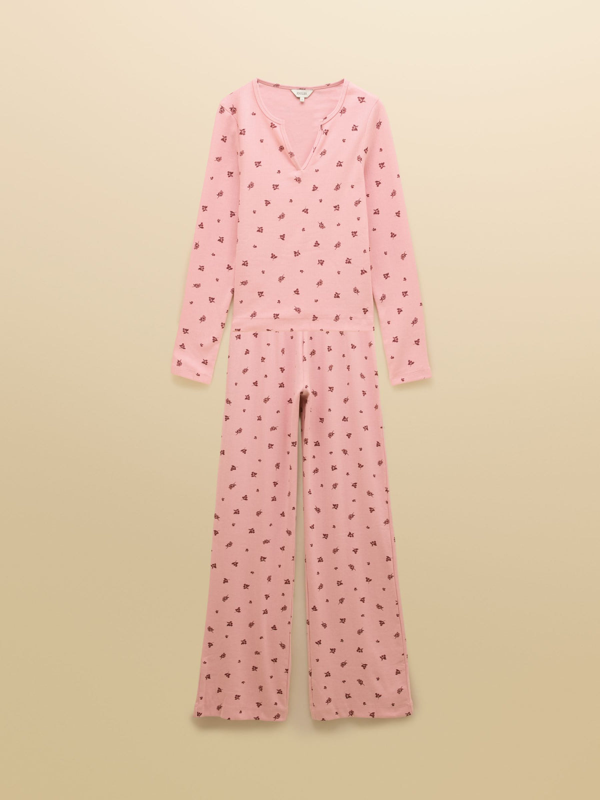 Printed Cotton Long Sleeve Pyjama Set - Pink Floral