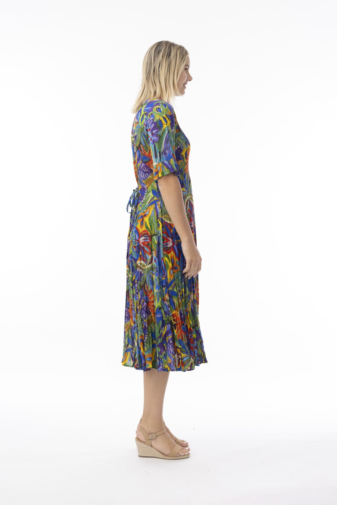 Zapallar Godet Short Sleeve Dress
