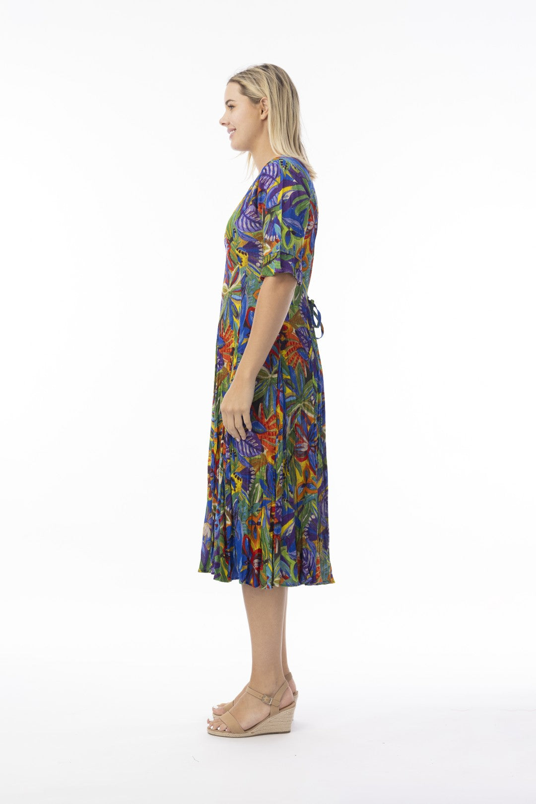 Zapallar Godet Short Sleeve Dress