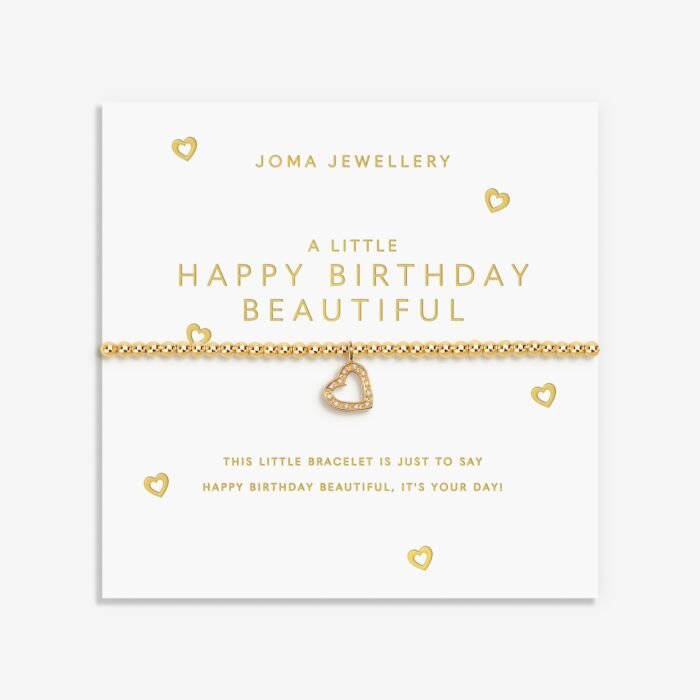 A Little 'Happy Birthday Beautiful' Bracelet in Gold Plating - RUTHERFORD & Co