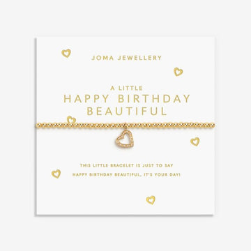 A Little 'Happy Birthday Beautiful' Bracelet in Gold Plating - RUTHERFORD & Co