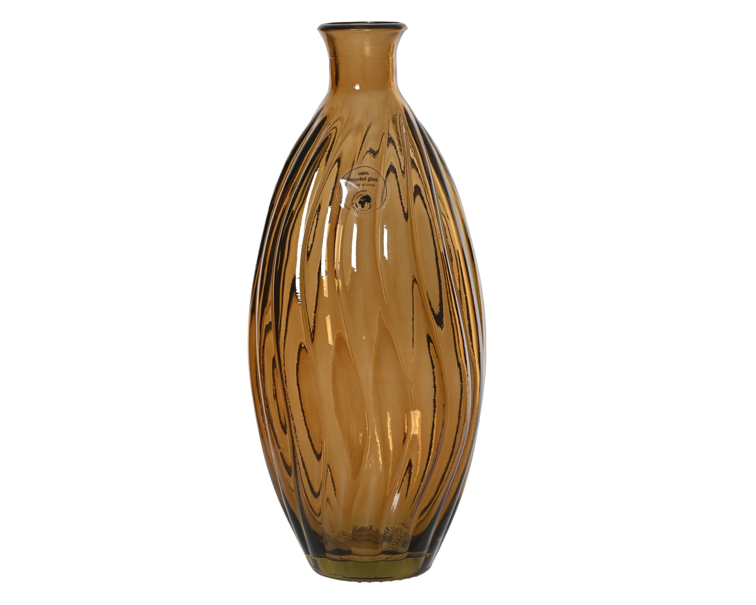Decoris Vase Recycled Glass Light Brown - Assorted