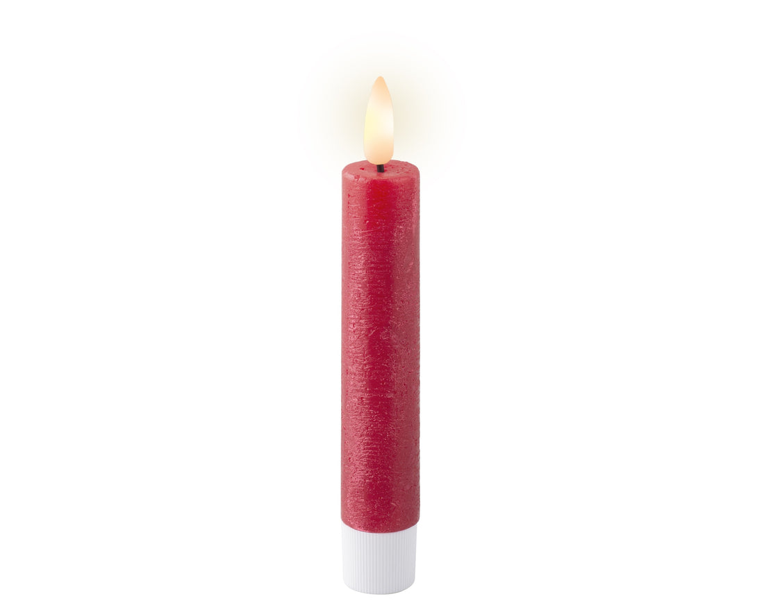 Lumineo LED Wick Dinner Candle - Red (14.5 cm)