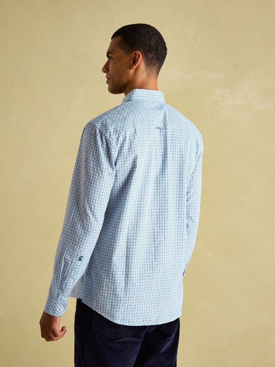 Abbott Blue Cotton Poplin Shirt - RUTHERFORD & Co