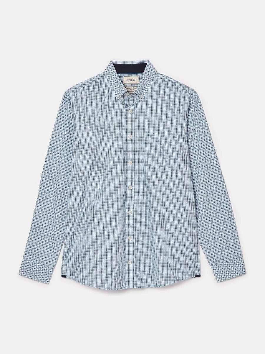 Abbott Blue Cotton Poplin Shirt - RUTHERFORD & Co