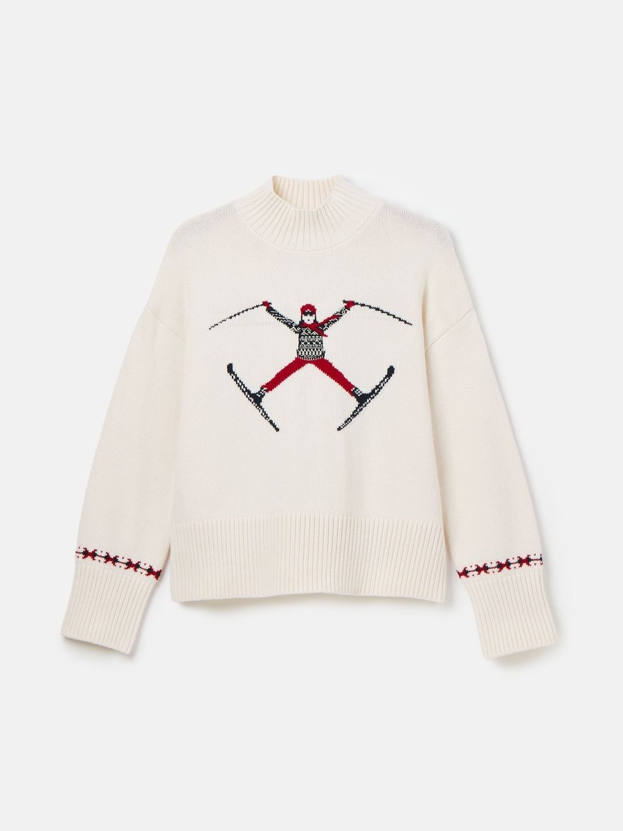 Abigail Cream High Neck Intarsia Ski Jumper - RUTHERFORD & Co