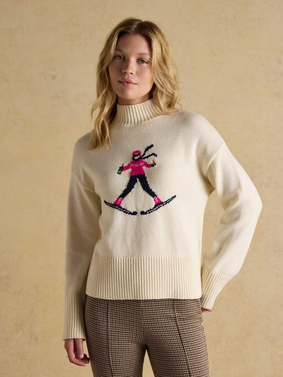 Abigail Cream Ski Intarsia High Neck Jumper - RUTHERFORD & Co