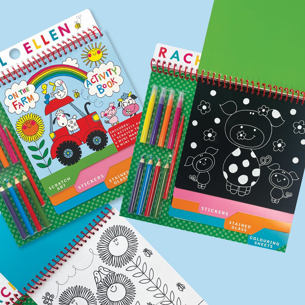 Activity Book with Scratch Art & Stickers - On The Farm - RUTHERFORD & Co