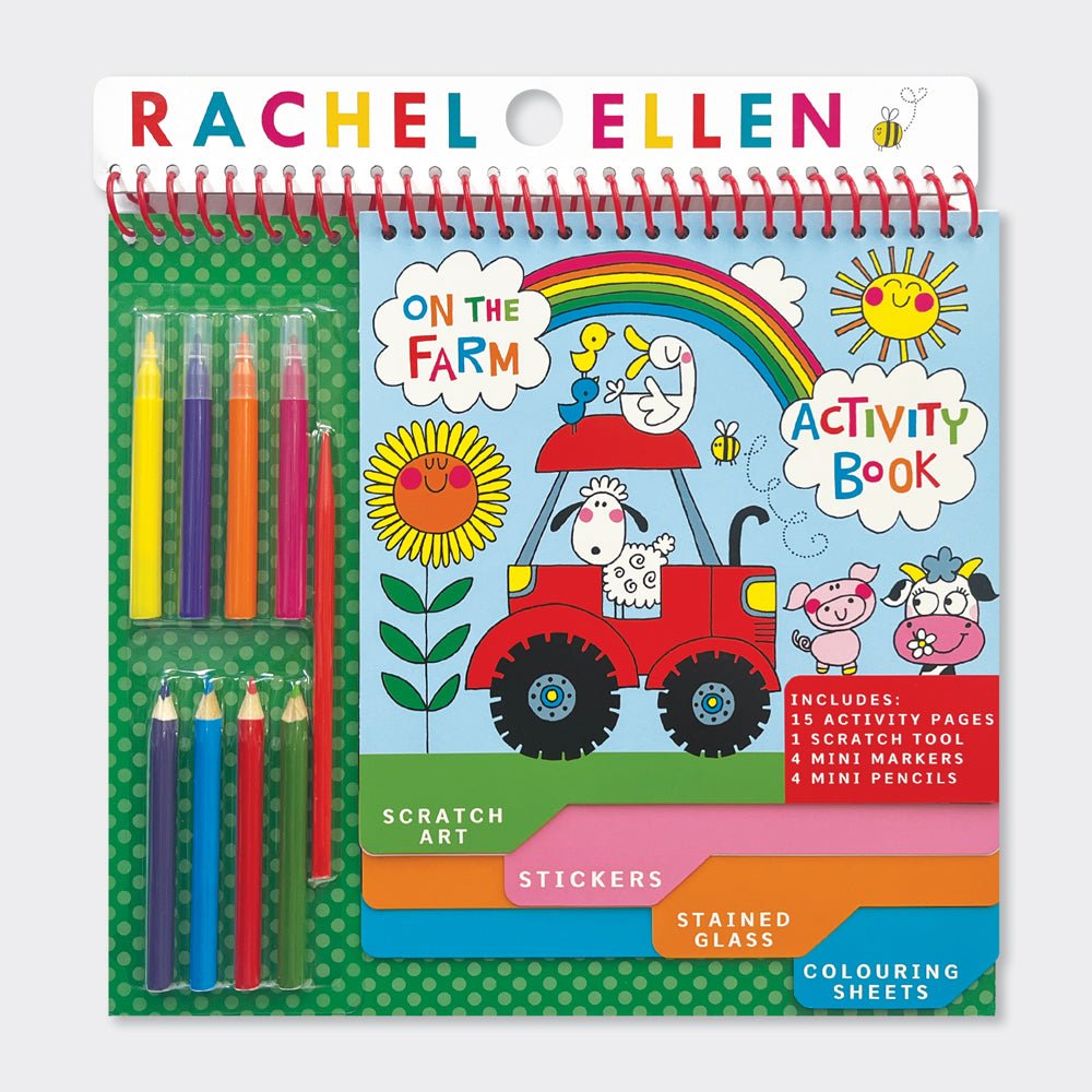 Activity Book with Scratch Art & Stickers - On The Farm - RUTHERFORD & Co