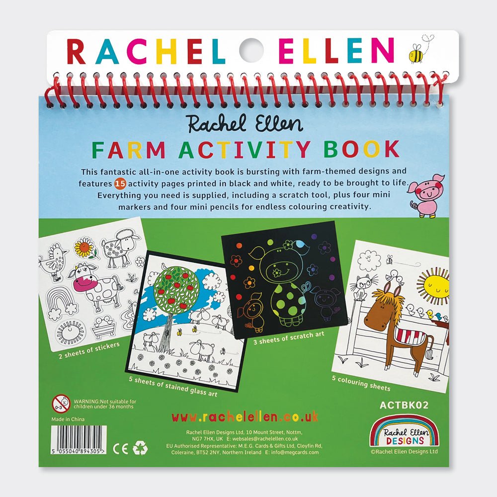 Activity Book with Scratch Art & Stickers - On The Farm - RUTHERFORD & Co