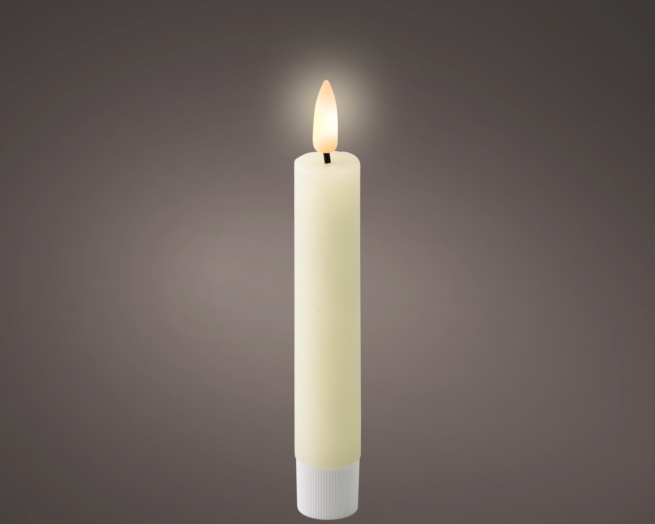 Lumineo Rustic Dinner Candle with Wick Flame Effect