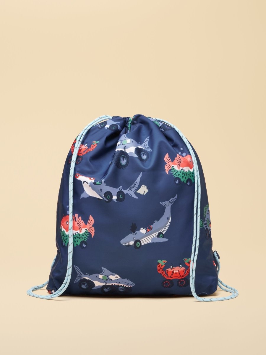 Adventurer Blue Fish Printed Drawstring Bag - RUTHERFORD & Co