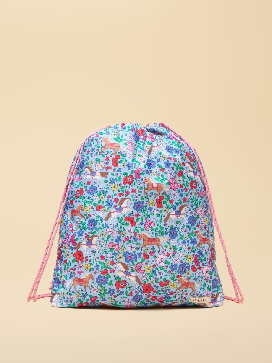 Adventurer Blue Horse Printed Drawstring Bag - RUTHERFORD & Co