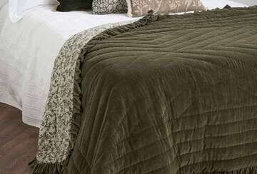 Agatha Velvet Ruffle Bedspread - RUTHERFORD & Co