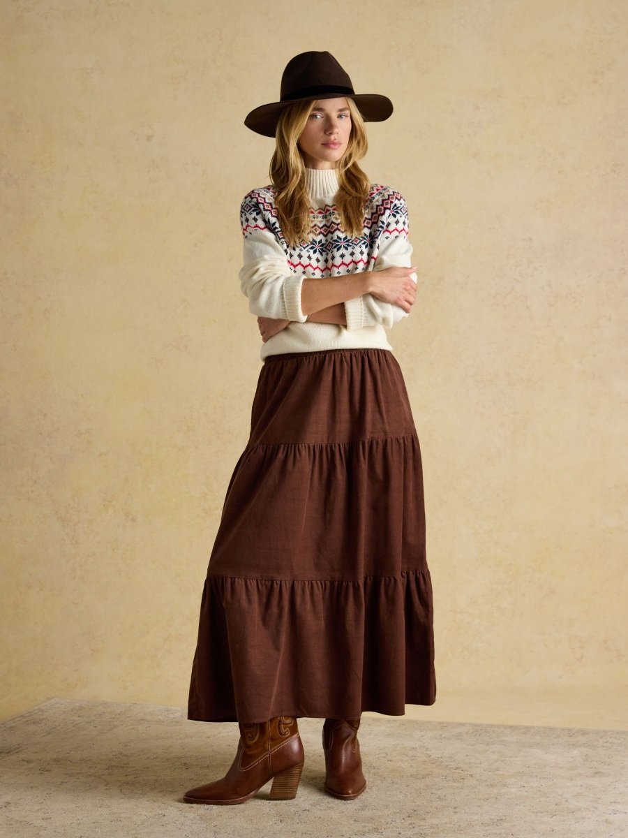 Alba Cream Fair Isle High Neck Cotton - Blend Jumper - RUTHERFORD & Co