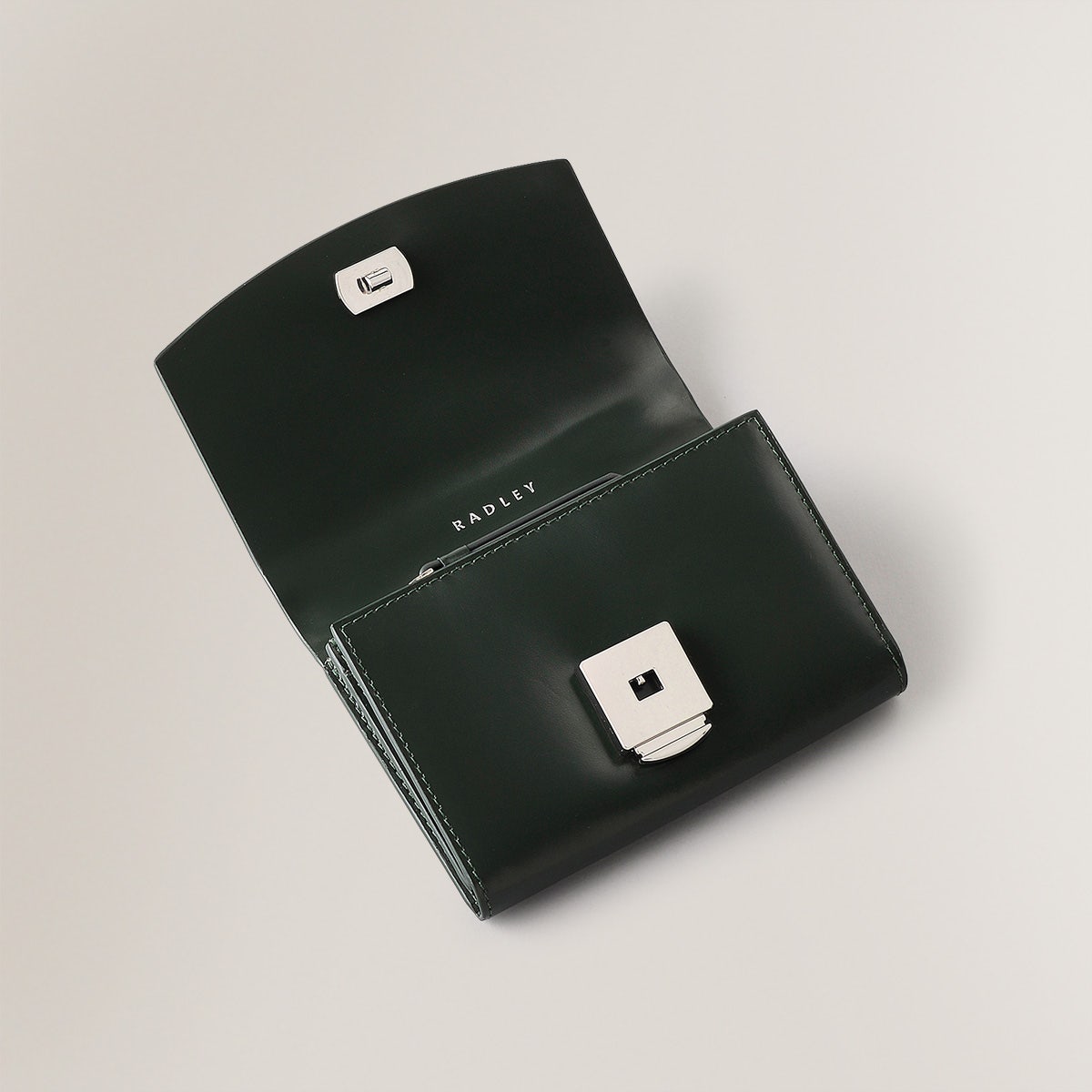 Albert Road Leather Medium Flapover Wallet In Racing Green - RUTHERFORD & Co