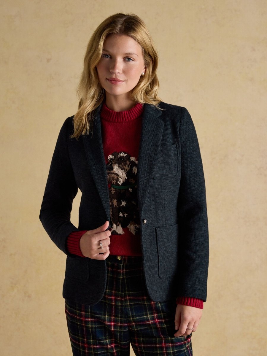 Albury Navy Cotton Rich Blazer - RUTHERFORD & Co