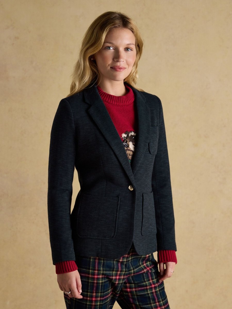 Albury Navy Cotton Rich Blazer - RUTHERFORD & Co