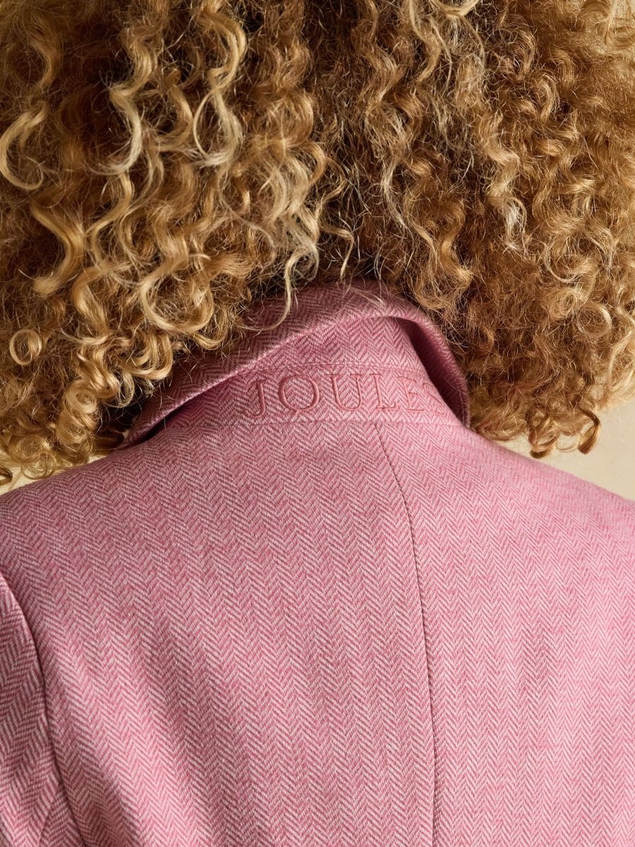 Albury Pink Herringbone Jersey Tweed Blazer - RUTHERFORD & Co
