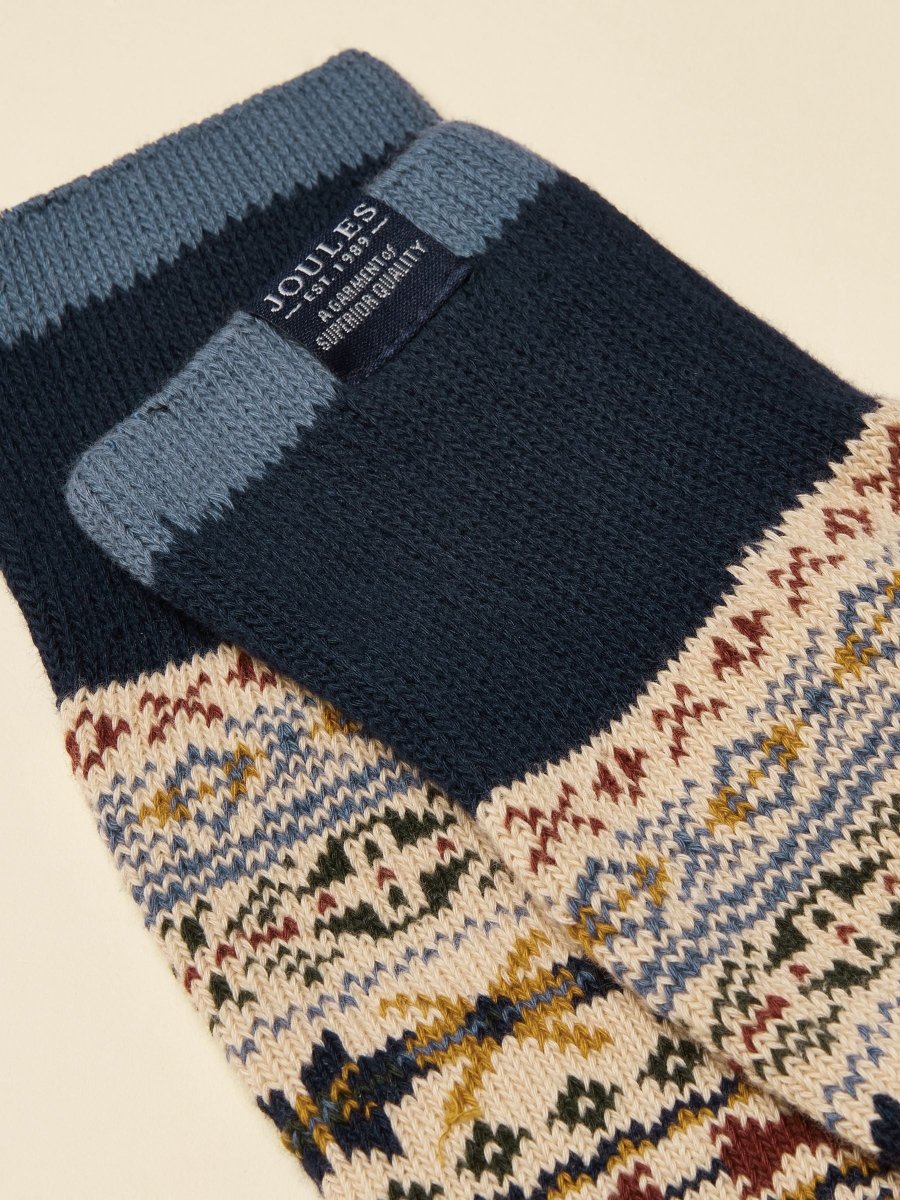 Alby Cream Fair Isle Socks - RUTHERFORD & Co