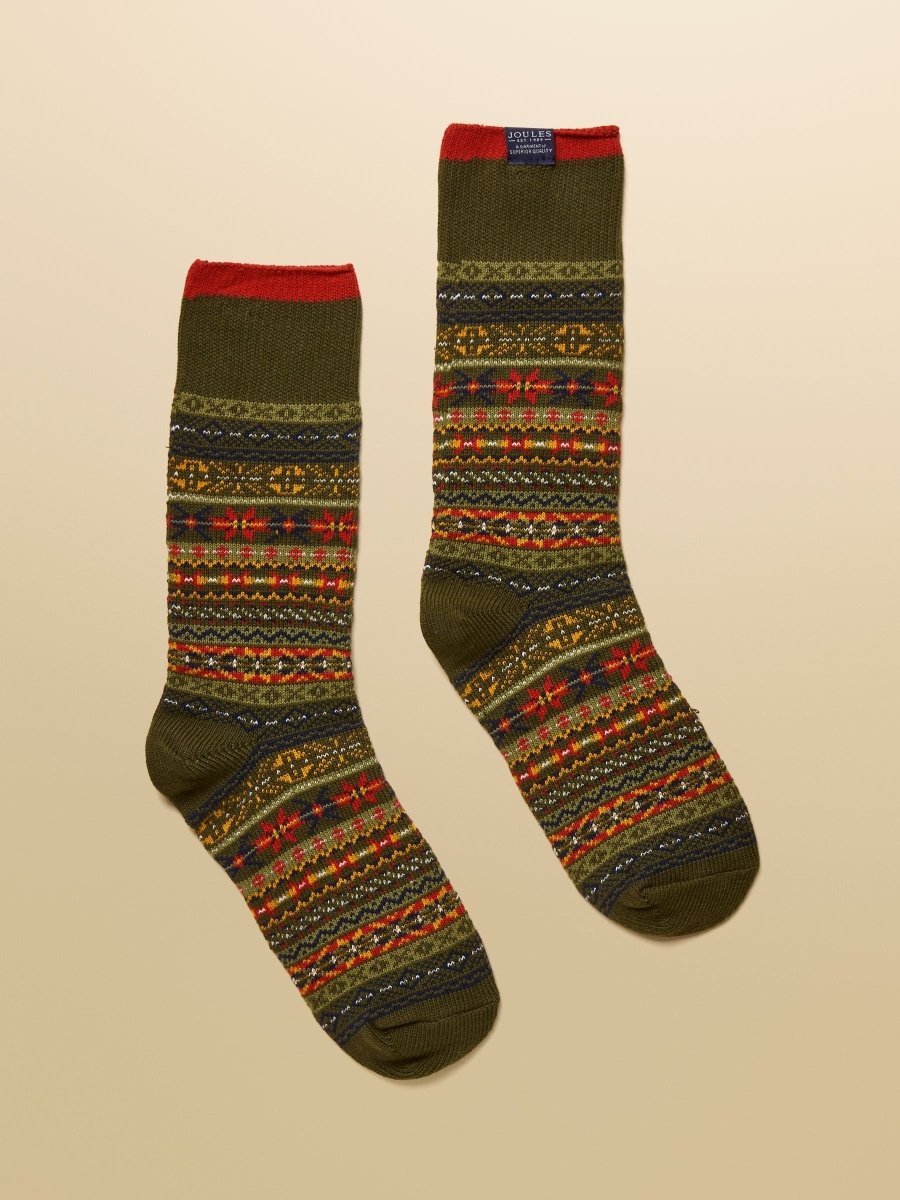 Alby Green Fair Isle Socks - RUTHERFORD & Co