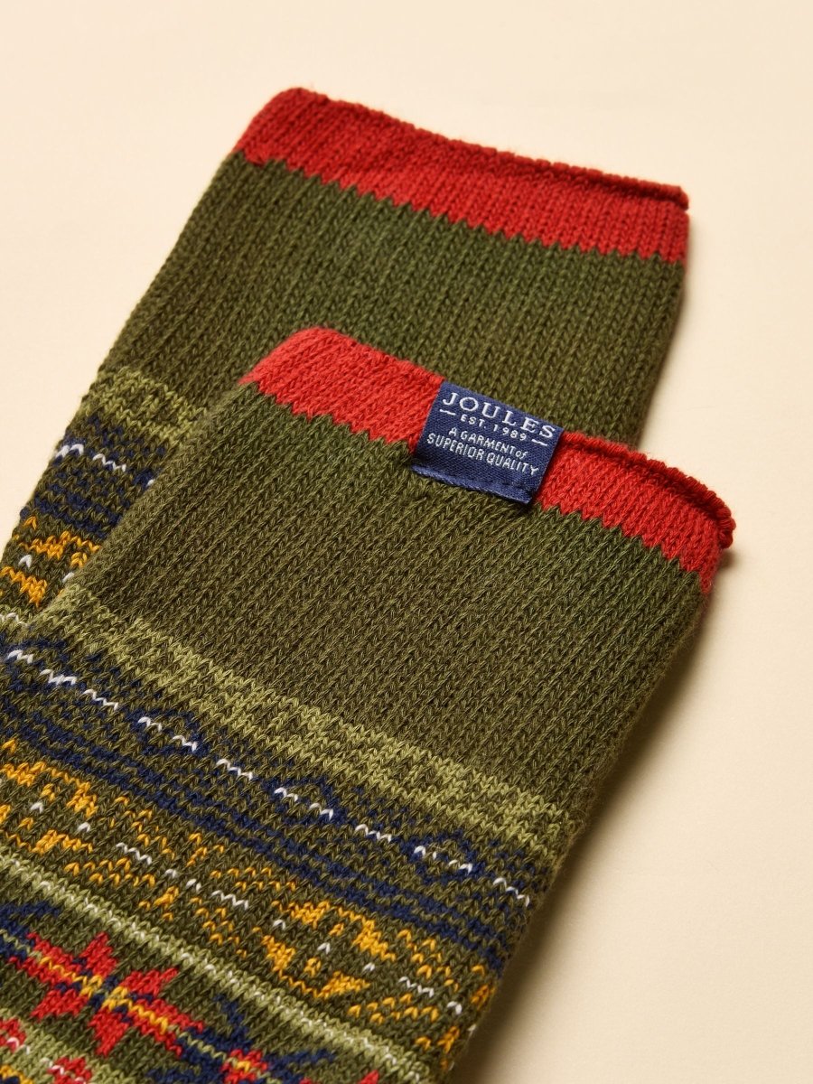 Alby Green Fair Isle Socks - RUTHERFORD & Co