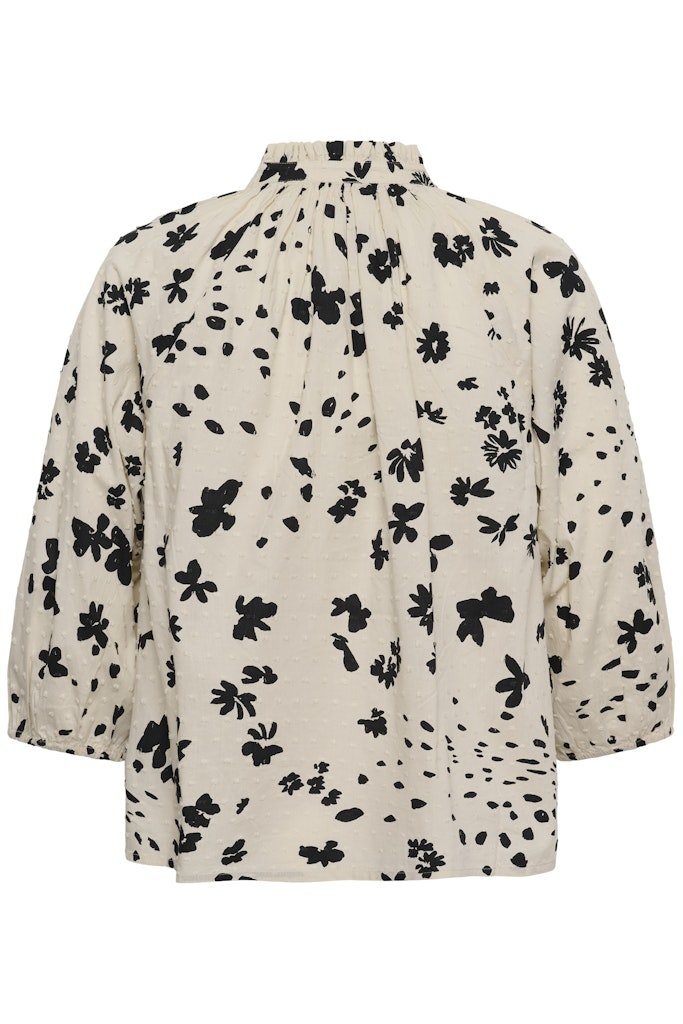 AlettaPW Bl Blouse - Black Dot Flower Print - RUTHERFORD & Co