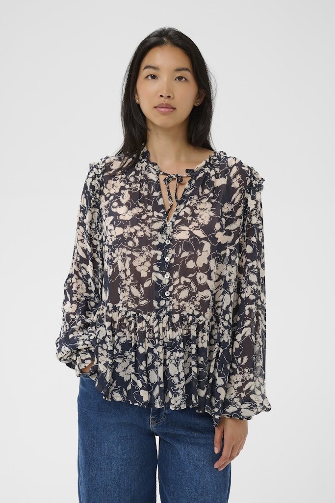 AlfridaPW Bl Blouse - After Midnight Art Flower - RUTHERFORD & Co