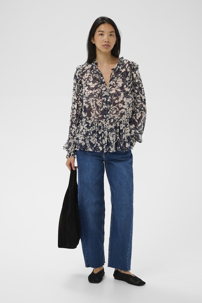 AlfridaPW Bl Blouse - After Midnight Art Flower - RUTHERFORD & Co
