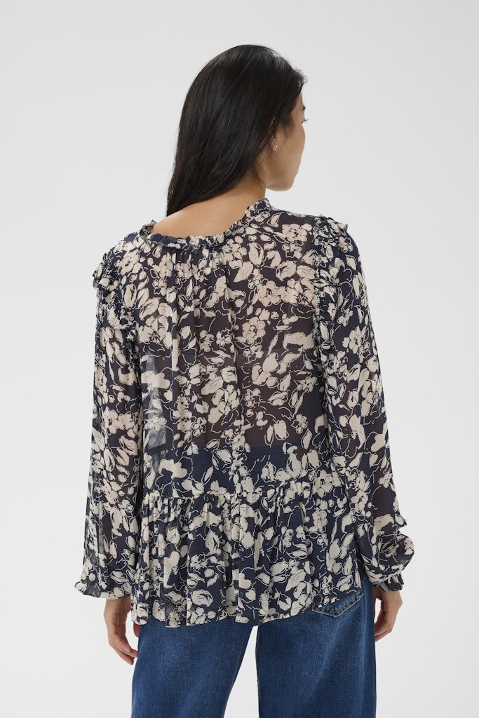 AlfridaPW Bl Blouse - After Midnight Art Flower - RUTHERFORD & Co