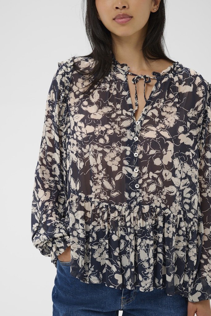 AlfridaPW Bl Blouse - After Midnight Art Flower - RUTHERFORD & Co