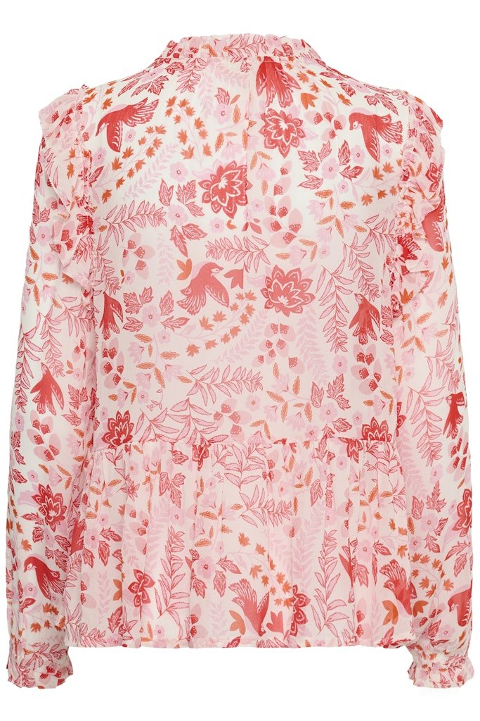 AlfridaPW Bl Blouse - Poppy Red Bird Print - RUTHERFORD & Co