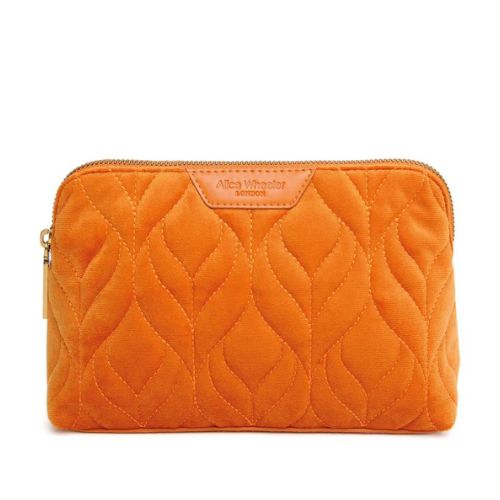 Alice Wheeler Velvet Make - up Bag – Orange - RUTHERFORD & Co