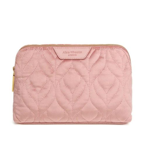 Alice Wheeler Velvet Make - up Bag – Pink - RUTHERFORD & Co